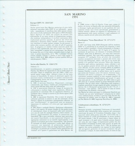 San marino 1991 fogli - marino,